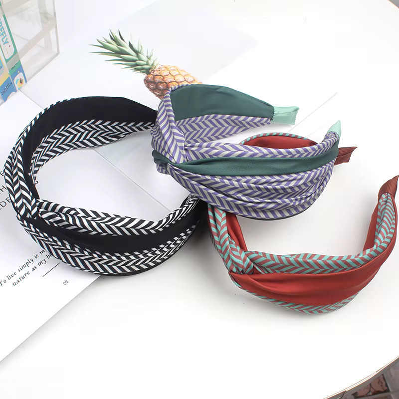 Haarband Damen, Vintage, Streifen, Knoten, Twist - Bild 2