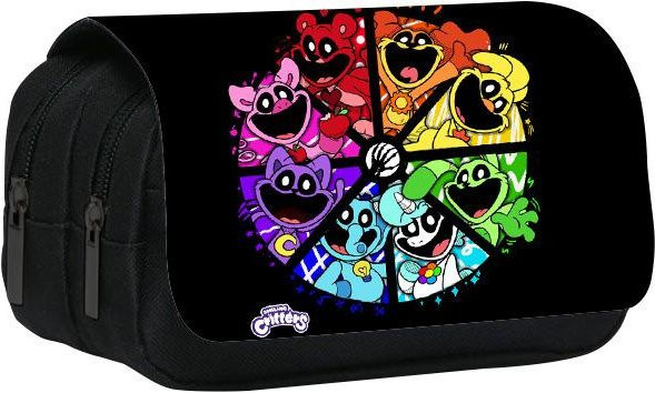 Doppellagiges Federmäppchen Lachende Critters von Fancy Style Studio in Multicolour, Breite: 22 cm - Bild 1