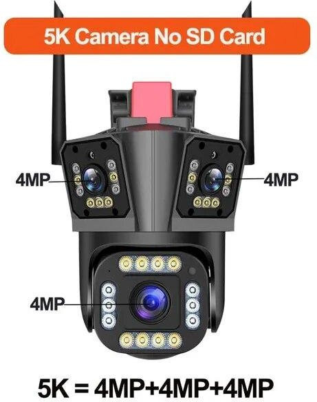 LS VISION 5K 12MP Outdoor Sicherheit Kamera mit WiFi, 10X Zoom, Drei-Objektiv-PTZ und Auto Tracking für die Überwachung - Bild 1