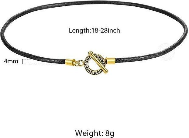 YIRAN Jewelry Halskette Kunstleder, geflochten, 61 cm, Herren - Bild 1