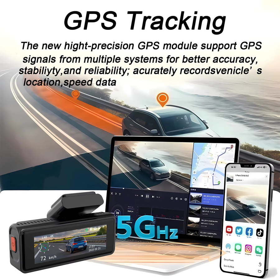 USEEBEE Dashcam mit Doppellinse: 4K UHD Auto-DVR mit 2.5K Rückkamera, ADAS, WLAN und GPS in Schwarz - Bild 6