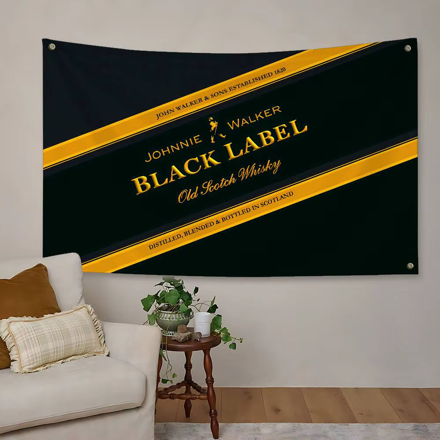 J-Johnnie Walker Wandbanner aus Polyester in Schwarz, rechteckiger Wandteppich zur Dekoration - Bild 5