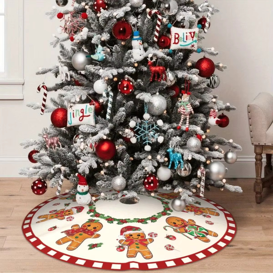 VIKAMA Weihnachtsbaumrock Lebkuchenmann in Mehrfarbig für die festliche Dekoration im Innen- und Außenbereich - Bild 3