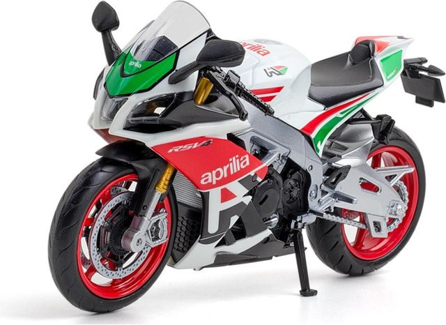 Fourall- Model Cars Aprilia RSV4 Rennmotorradmodell, 1:12, Weiß, Metall - Bild 1