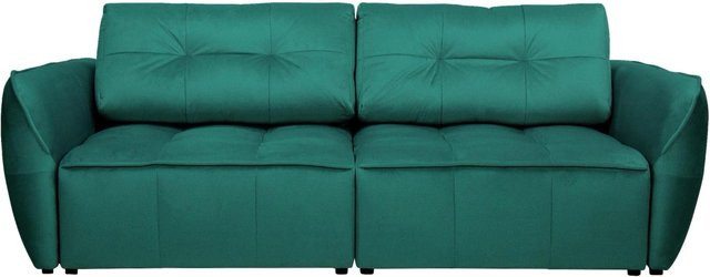 Premium Living Schlafsofa Bombei in Grün mit Samtbezug und abnehmbaren Bezügen - Bild 1