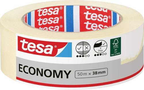 tesa Malerabdeckband Economy Weiß, Breite: 38 mm, Länge: 50 m - Bild 1