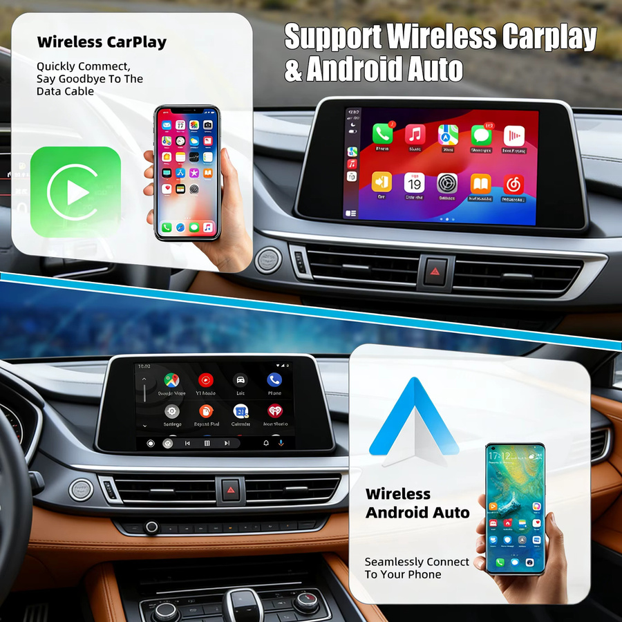 Junsun Wireless CarPlay und Android Auto Decoder für BMW 1er Serie E82 E87 E88 mit Bluetooth und MirrorLink in Schwarz - Bild 2