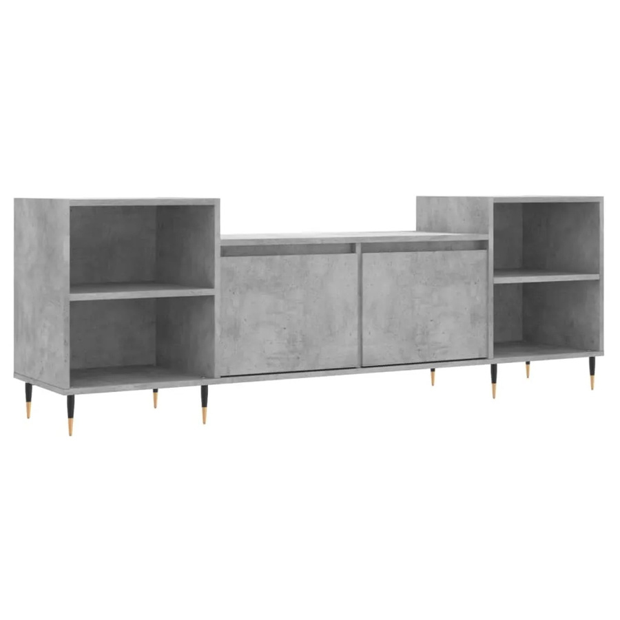 vidaXL TV-Schrank in Betongrau, moderner Wohnzimmerschrank aus Holzwerkstoff und Metall, B/T/H: 160 x 35 x 55 cm - Bild 2