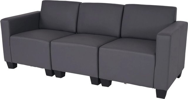 MCW Moncalieri Modular 3-Sitzer Sofa in Dunkelgrau aus Kunstleder - Bild 2