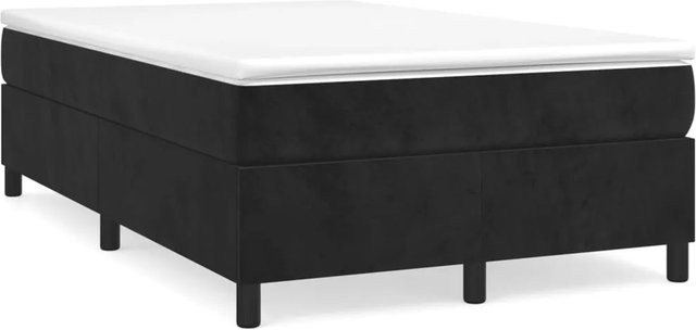vidaXL Boxspringbett mit Matratze Schwarz Samt B/T/H: 120 x 200 x 35 cm - Bild 1