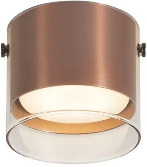 QAZQA Moderner Aufbaustrahler in Dunkelbronze aus Metall und Glas - Bild 1