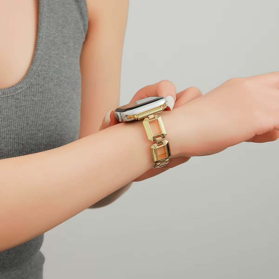 Uhrenarmband Edelstahl, Gold, Damen, kompatibel mit Apple Watch 40 mm, 41 mm - Bild 2