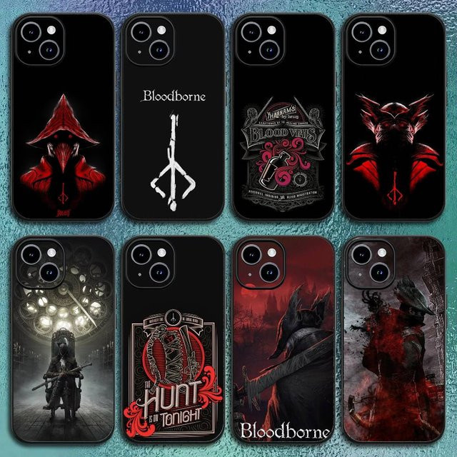 Bloodborn B-Bloo-odborn Game Handyhülle für iPhone 12 bis 16 Pro Max Plus Classic Black Softshell - Bild 1