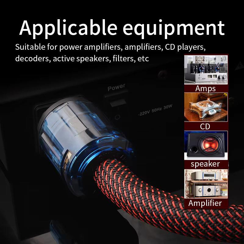 YYAUDIO Hi-Fi-Netzkabel aus sauerstofffreiem Kupfer für Audio-CD-Player, Röhren-Player und Leistungsverstärker - Bild 4
