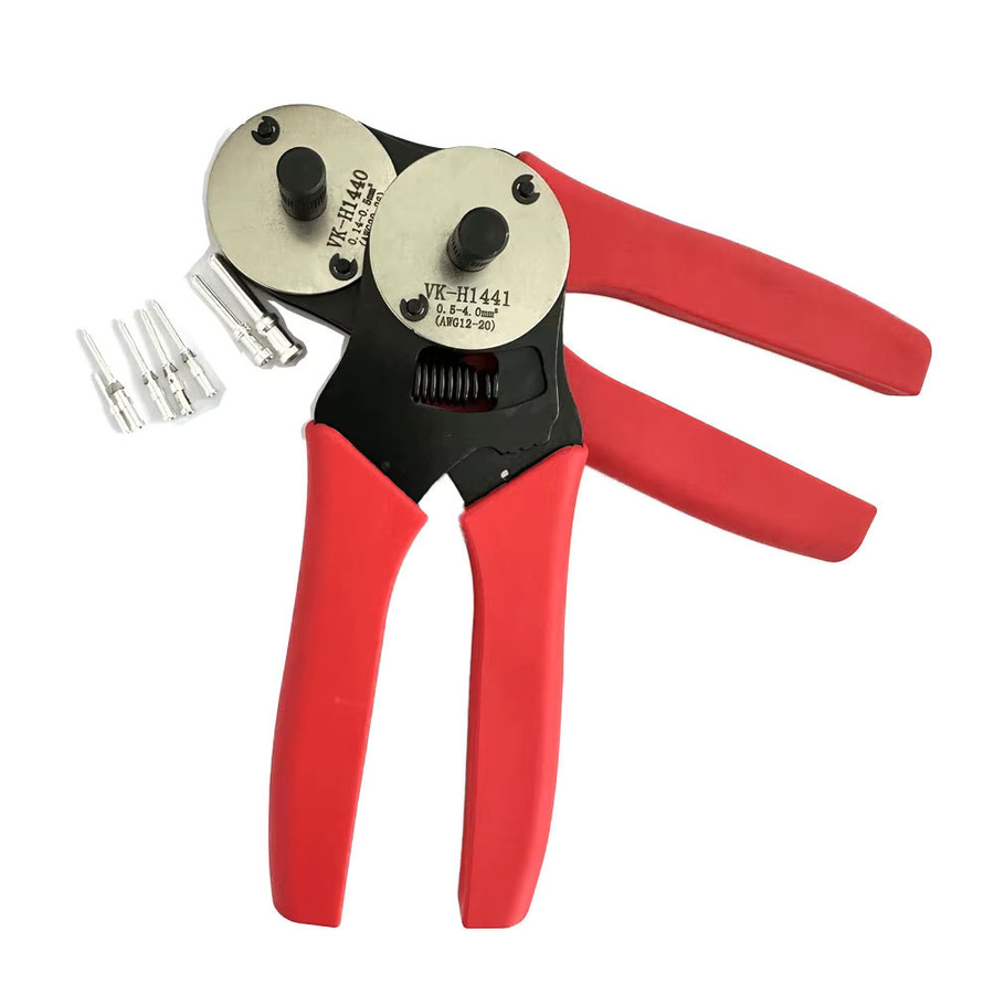 WOZOBUY Crimpwerkzeug Mini-Crimpzange mit geschlossenem Zylinder und 8 Abdrucktypen für 4-Wege-Einkerbung - Bild 3