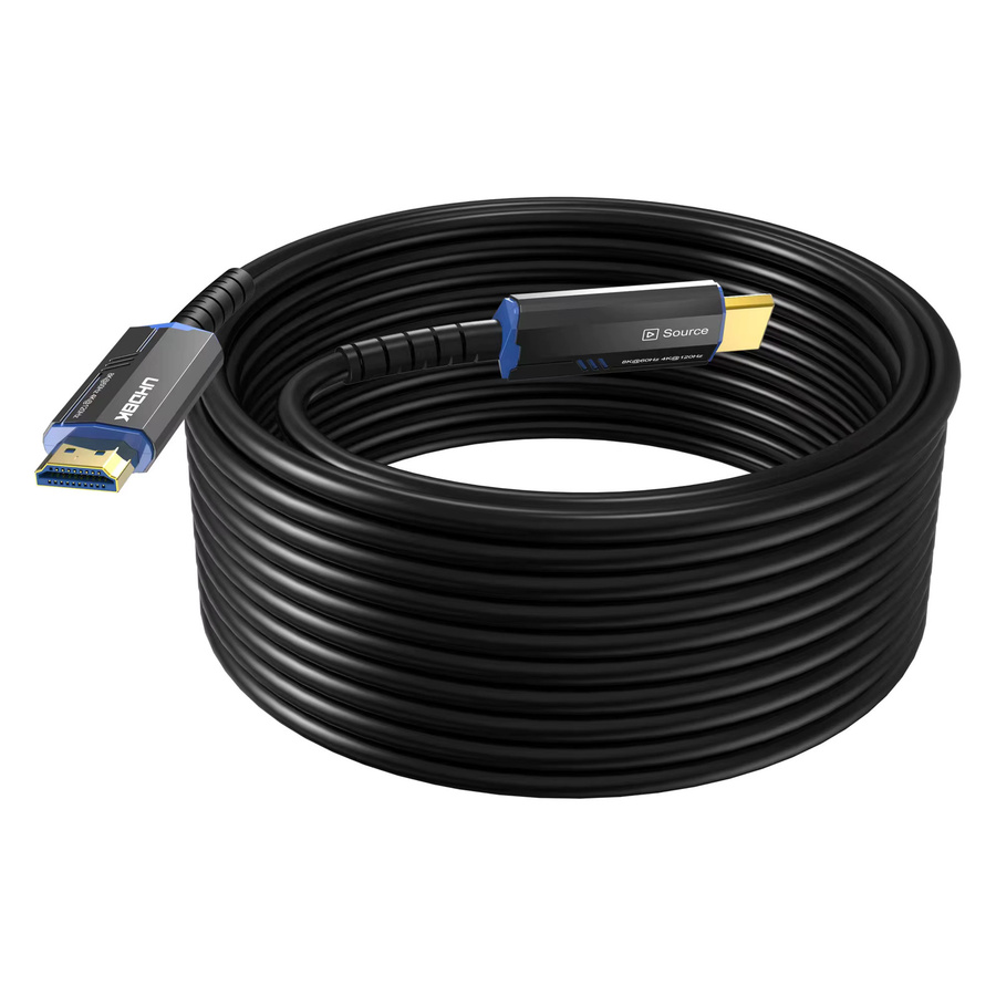 FDBOY HDMI 2.1 Glasfaserkabel in Schwarz mit 48 Gbit/s für 8K@60Hz und 4K@120Hz/144Hz, unterstützt eARC und HDCP 2.2 & 2.3 für TV, Projektor, Xbox und PS5 - Bild 3