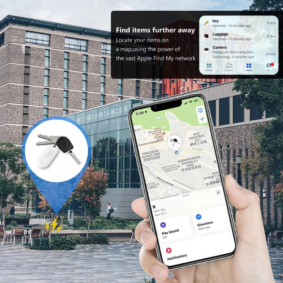 JSPTEC GPS-Ortungsgerät Mini Smart Tag in Weiß, kompatibel mit der iOS Find My App, Anti-Verlust-Tracker für Schlüssel, Geldbörse und Auto - Bild 3