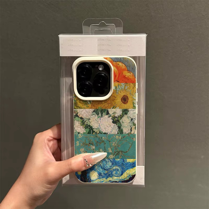 Handyhülle mit Ölgemälde-Mosaik-Aufdruck für Apple iPhone 17, 16, 15 Serien in Beige und Multicolour - Bild 2