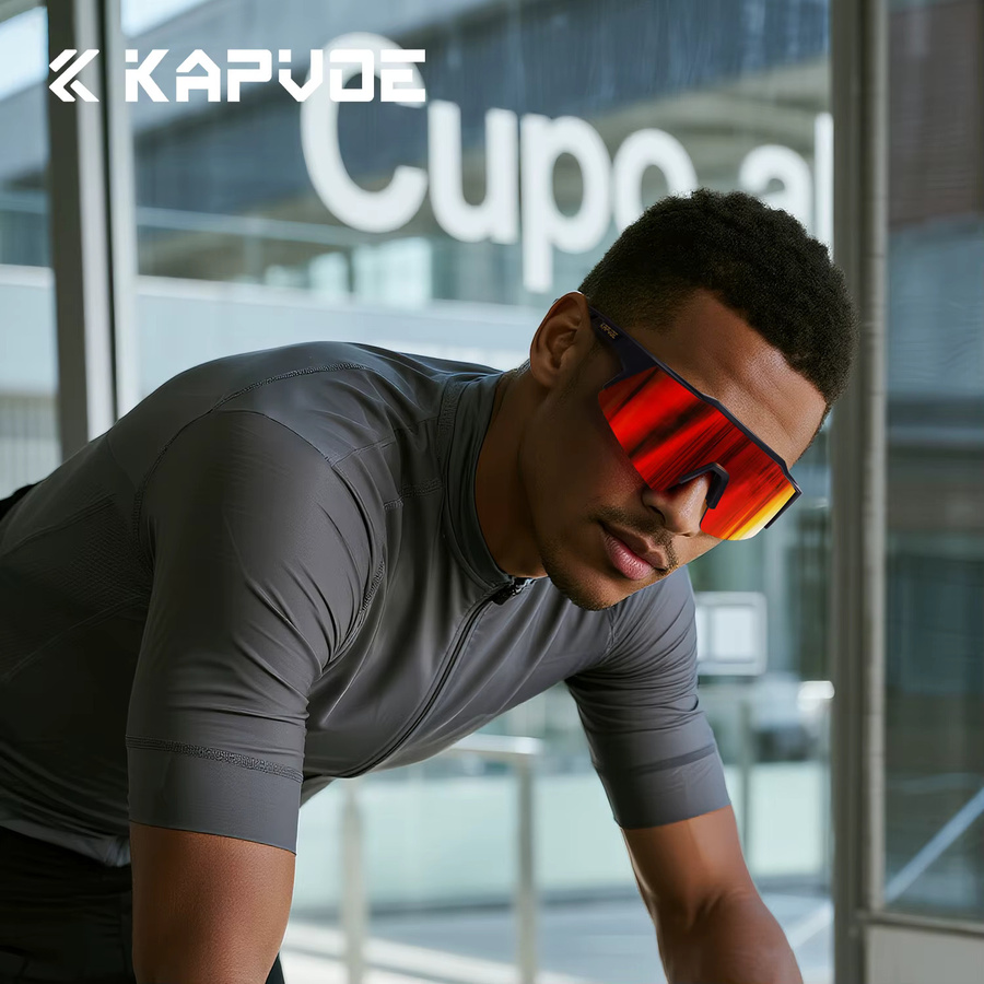 Kapvoe Sportsonnenbrille, Unisex, Vollrand, Kunststoff - Bild 2