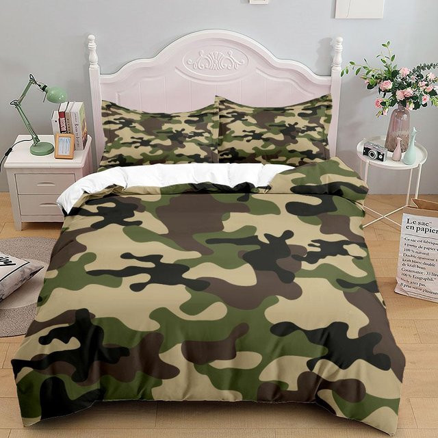 JMG Household Supplies Kinder Bettwäsche-Set Camouflage Soldier Campus in Grün/Multicolor, Material Mikrofaser, B/H: 140 x 210 cm - Bild 1