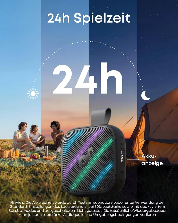 Anker soundcore Boom Go 3i Tragbarer Bluetooth Lautsprecher mit 15W Sound, RGB Lichtshow und IP68 Wasserschutz, Schwarz - Bild 3