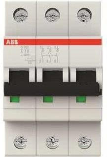 ABB Sicherungsautomat S203-C10 10A 3-polig 6kA für Leitungsschutzschalter - Bild 1