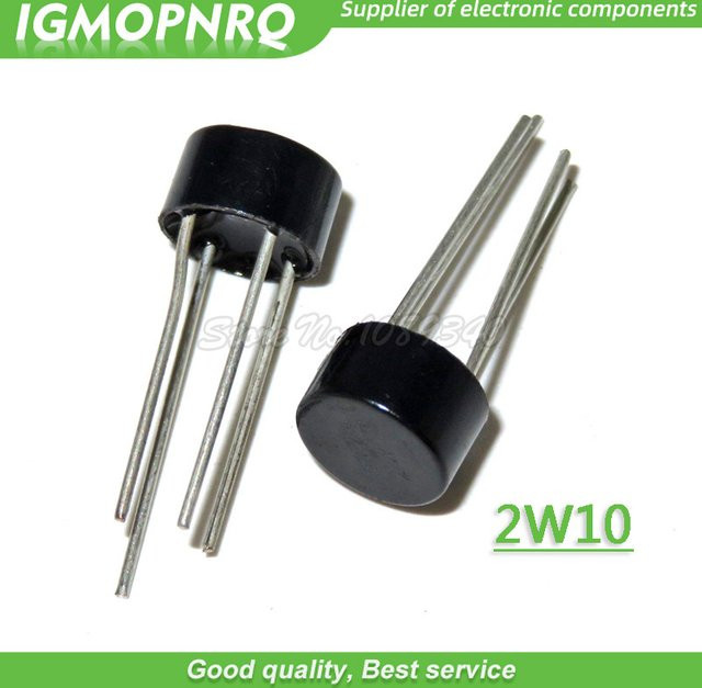 20 Stück Brückengleichrichter 2W10 2A 1000V DIP in Schwarz - Bild 1