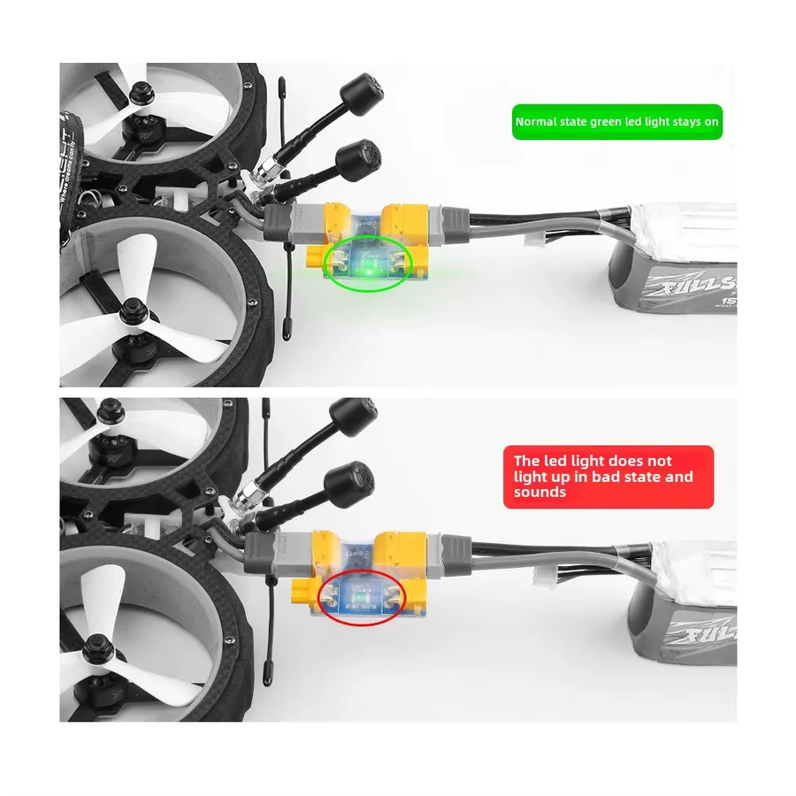 ZHOUCHEN Smart Smoke Stopper Sicherungstest Sicherheitsstecker XT30 und XT60 Kurzschlussschutz für RC FPV Racing Drohnen in Gelb - Bild 2