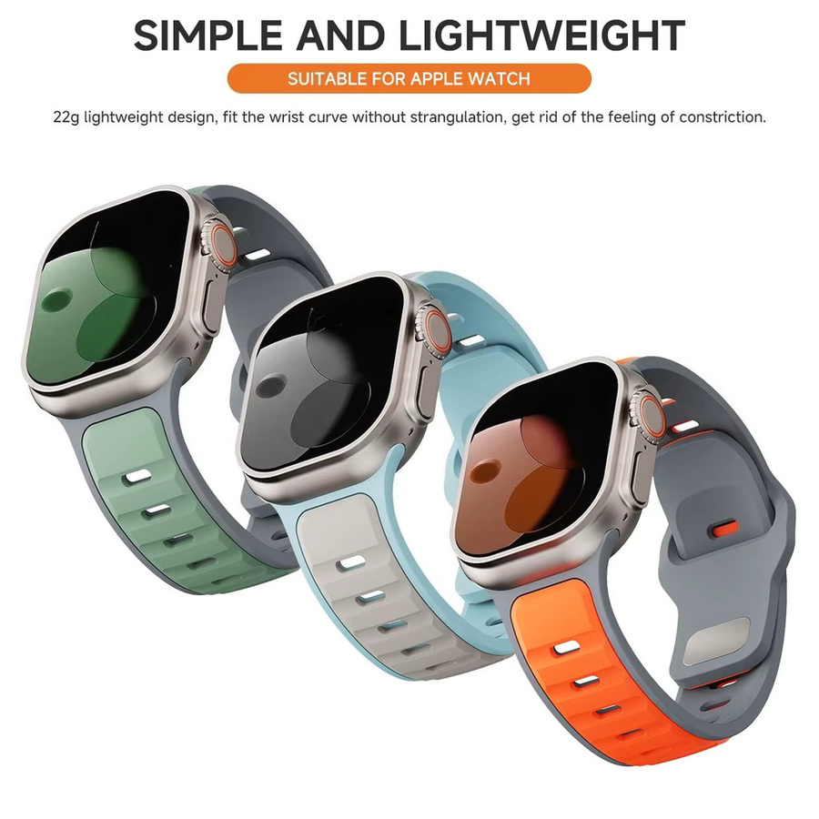 FancyWrist Schutzset für Apple Watch mit Hartschalen-Cover und Silikon-Sportarmband für iWatch Modelle 38mm bis 46mm - Bild 3