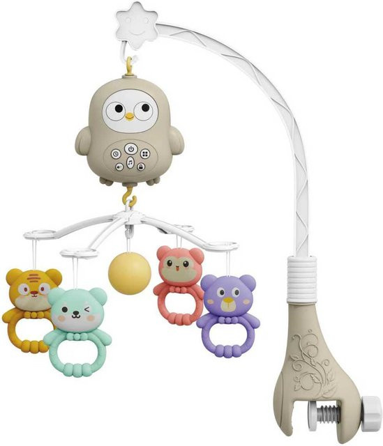 Binchi Outdoor Product Musikalische Babybett-Mobile, mit Projektor, Fernbedienung, Nachtlicht, Weiß - Bild 1