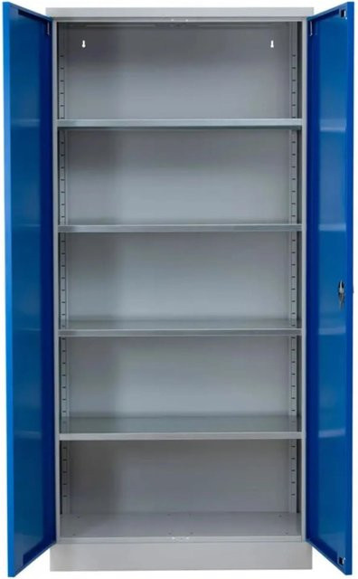 PROREGAL Stahlschrank Bee mit 6 Fachböden und Schließsystem in Grau-Blau, H x B x T: 195 x 92 x 50 cm - Bild 1
