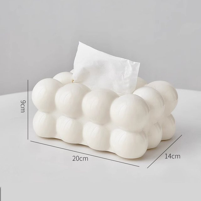 Cloud Design Taschentuchbox aus Kunststoff für Wohnzimmer und Küche in Schwarz oder Weiß - Bild 1