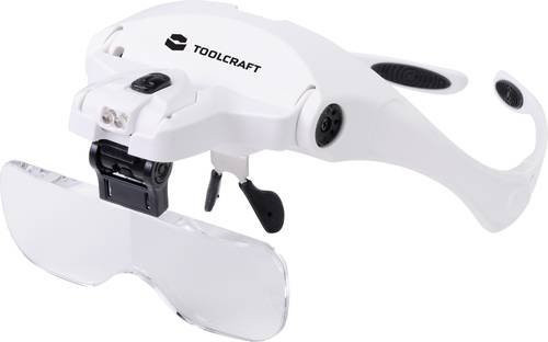 TOOLCRAFT Lupenbrille, mit LED-Beleuchtung, 3.5x, weiß - Bild 1