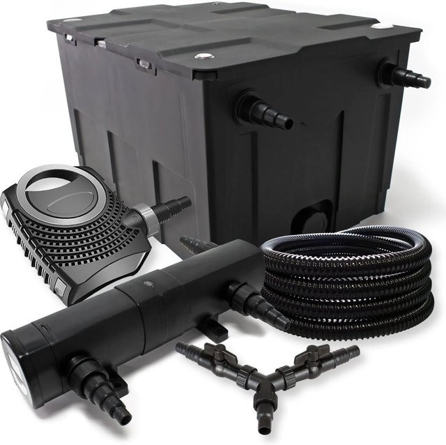 Sunsun Teichfilter Set Neo8000 für bis zu 60000L mit 70W Pumpe, 24W Teichklärer und 25M Schlauch in Schwarz - Bild 1