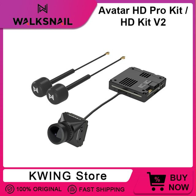Walksnail Avatar HD Kit V2 VTX Dual Antennas Version mit Gyroflow und 32G für FPV Freestyle Drohnen in Schwarz - Bild 1