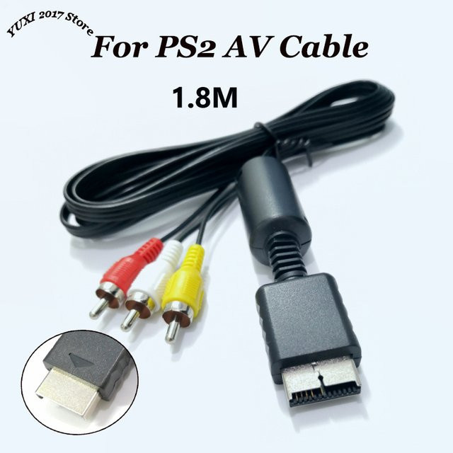 Yu Xi RCA-Composite-AV-Ersatzkabel für PS2 und PS3, Länge: 1,8 m - Bild 1