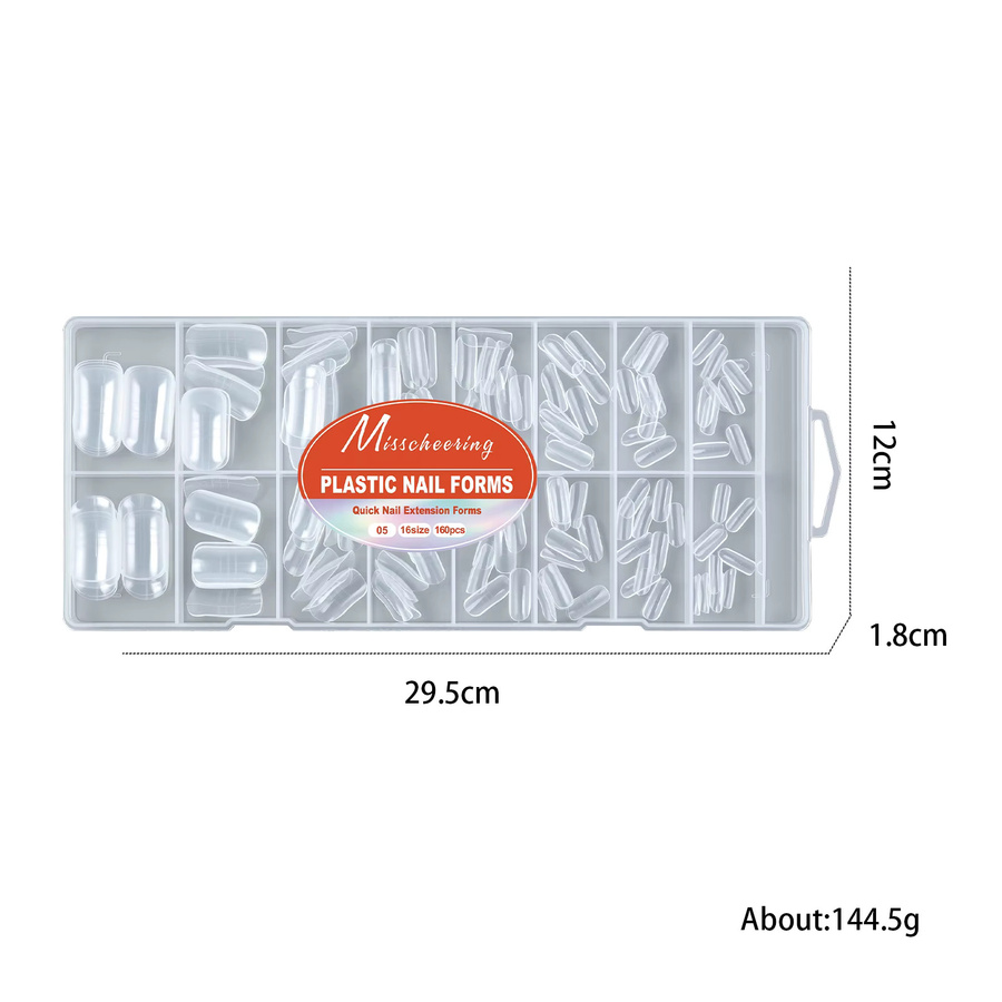Misscheering Dual-Nagelformen für Schnellbau-Gel, 160 Stück, Matt - Bild 3