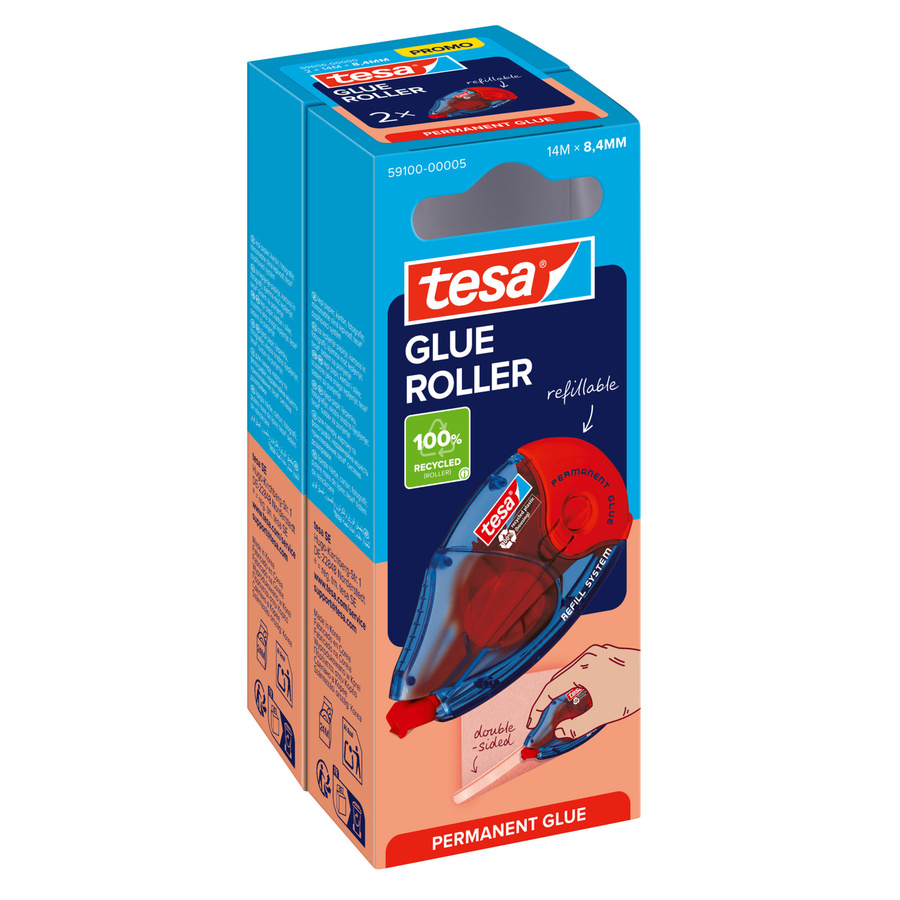 tesa Kleberoller permanent blau 2er Packung doppelseitig - Bild 2