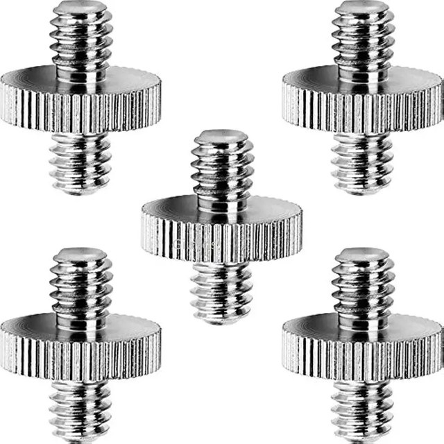 Wrumava Metalladapter 1/4 Zoll Stecker auf 1/4 Zoll Außengewinde Doppel-Adapter für Stativständer und Kamerazubehör in Silber - Bild 1