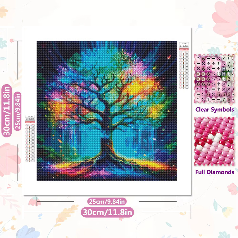 EverShine DIY 5D Diamant-Stickerei Set Baum-Mosaik Fantasie-Landschaft in Multicolour, B/H: 20 x 20 cm - Bild 2