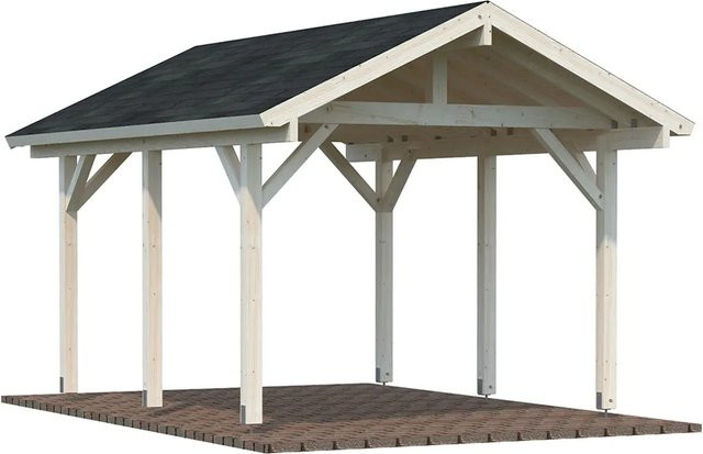 Palmako Einzelcarport Robert aus Fichtenholz in Transparent mit abfallender Dachform, B: 359 cm, T: 510 cm - Bild 1