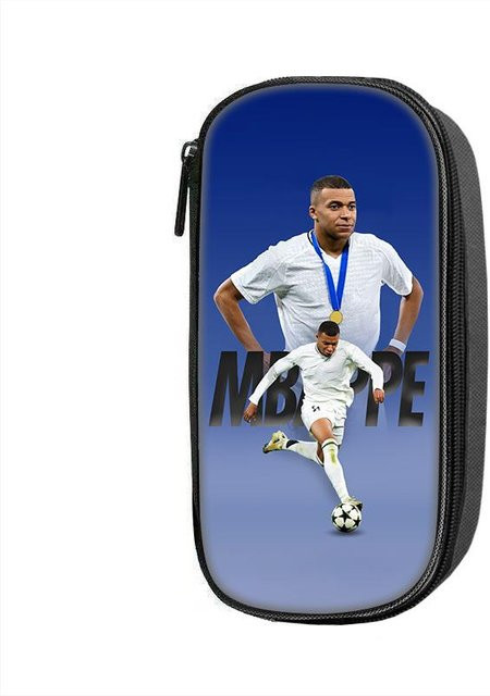 Fancy Style Studio Federmäppchen M-Mbappe Muster in Blau mit großer Kapazität für Schüler und Sportbedarf - Bild 1