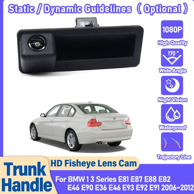 CARBAOHUI HD Rückfahrkamera in Schwarz für BMW 1er 3er E81 E87 E88 E82 E46 E90 E36 E93 E92 E91 (2006 bis 2012) - Bild 1