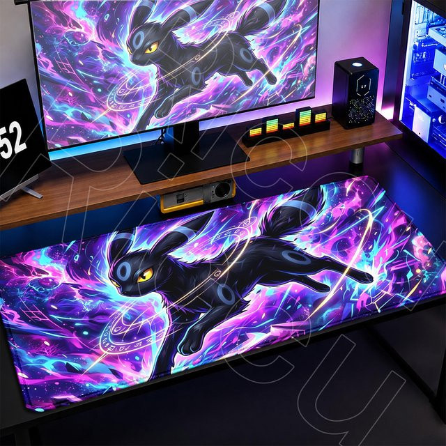 Potdemiel Mousepad Umbreon Schwarz Waschbare Schreibtischunterlage im Anime Kawaii Design - Bild 1