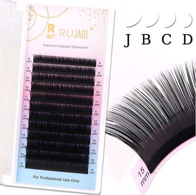 RUJADE untere Wimpernverlängerung, Kaschmirwimpern, 0,03 Volumen, Matt Black - Bild 1