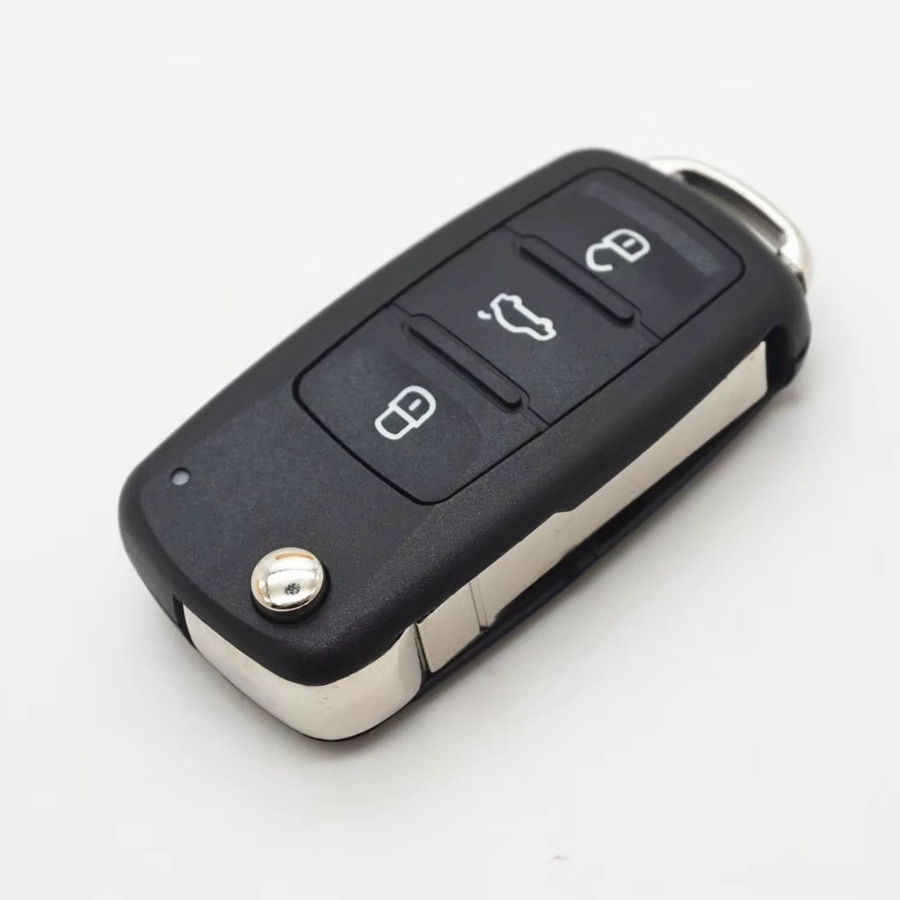 Cocolockey Klappbares Schlüsselgehäuse für VW Golf Jetta Passat Bora Sharan Touran und Seat Leon, 2/3/4-Tasten Fernbedienung, Schwarz - Bild 2