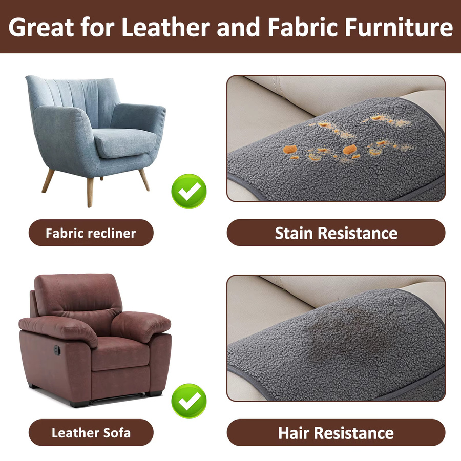 Willstar 3-teiliges Sofa-Kopfstützenabdeckung Set aus weichem Polyester in Braun - Bild 4
