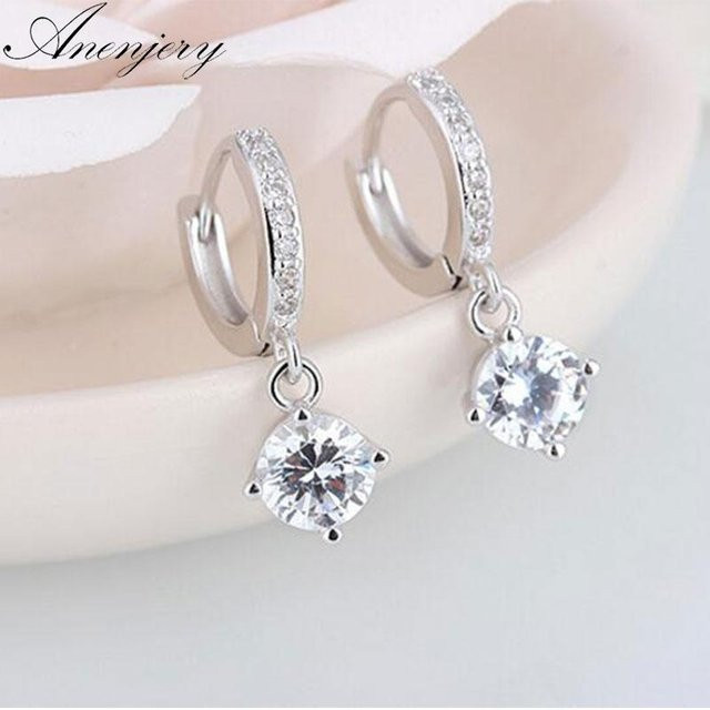 Wucifang Jewelry Ohrringe, 925 Sterling Silber, Zirkonia, Damen - Bild 1