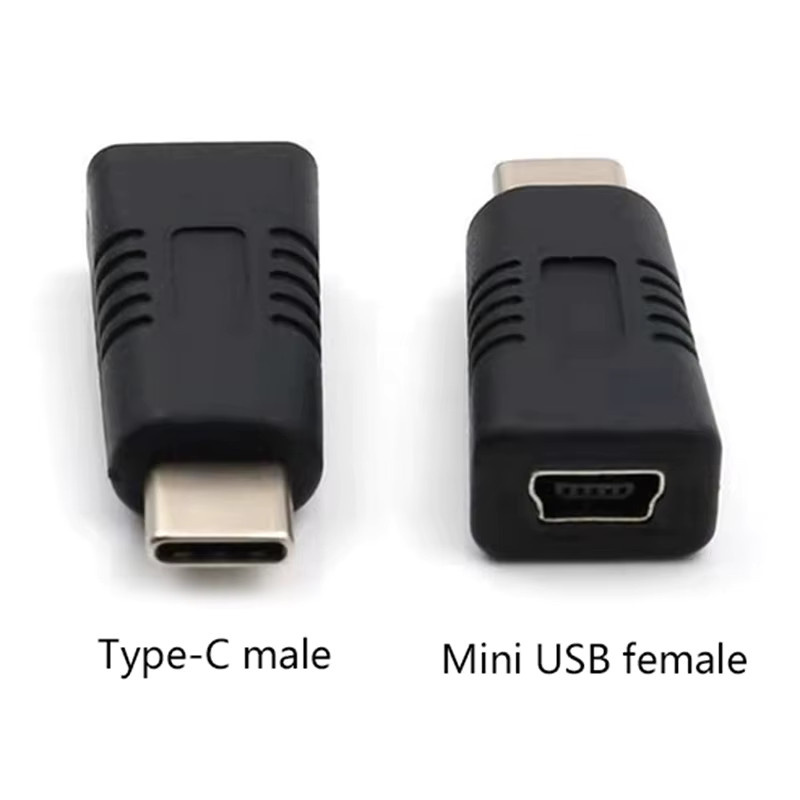 Mini-USB auf USB-C Adapter in Schwarz für Datenübertragung und Laden - Bild 3
