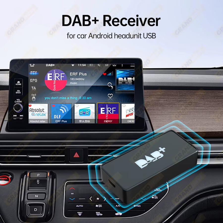Grandnavi Digitaler DAB+ Signalempfänger mit USB-Schnittstelle für Android Autoradios in Schwarz - Bild 2